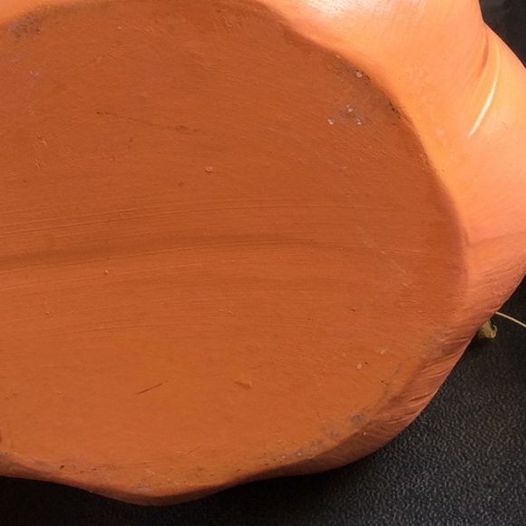 Vtg handmade ceramic pumpkin. 9” x 10”.  Fall yal - Picture 5 of 6